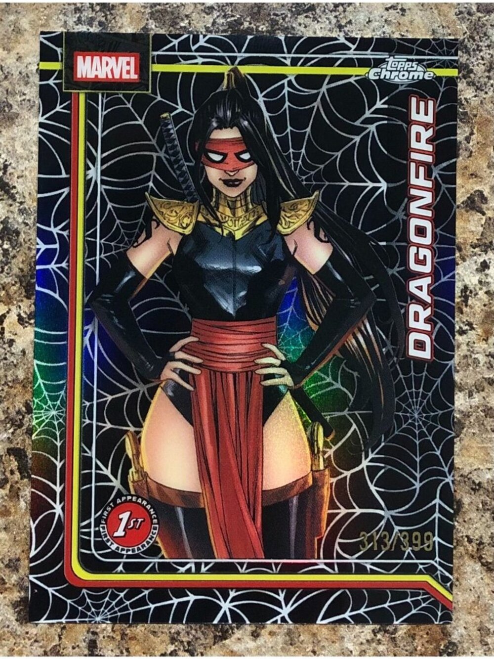 2026 Topps Chrome Marvel Dragonfire 1st #033 Web Refractor 313/399